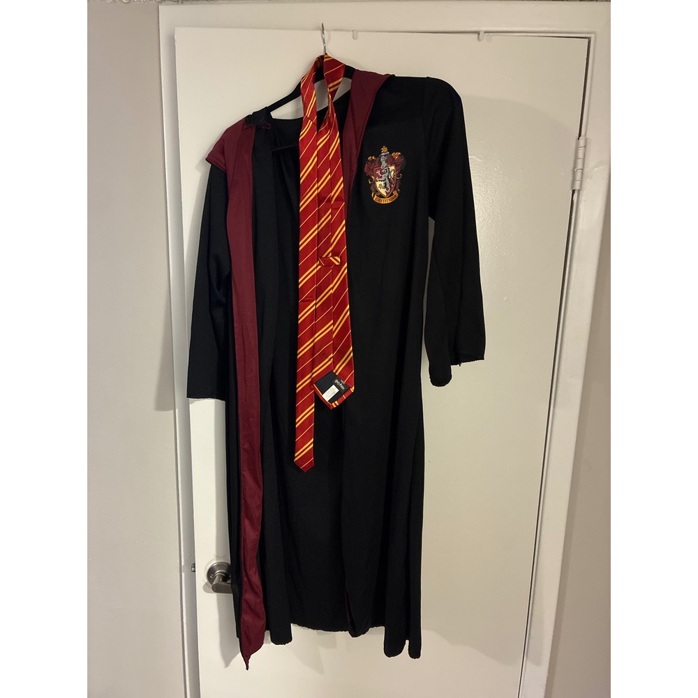 Harry Potter Gryffindor Costume Robe and Tie Set Black Burgundy Large Cosplay